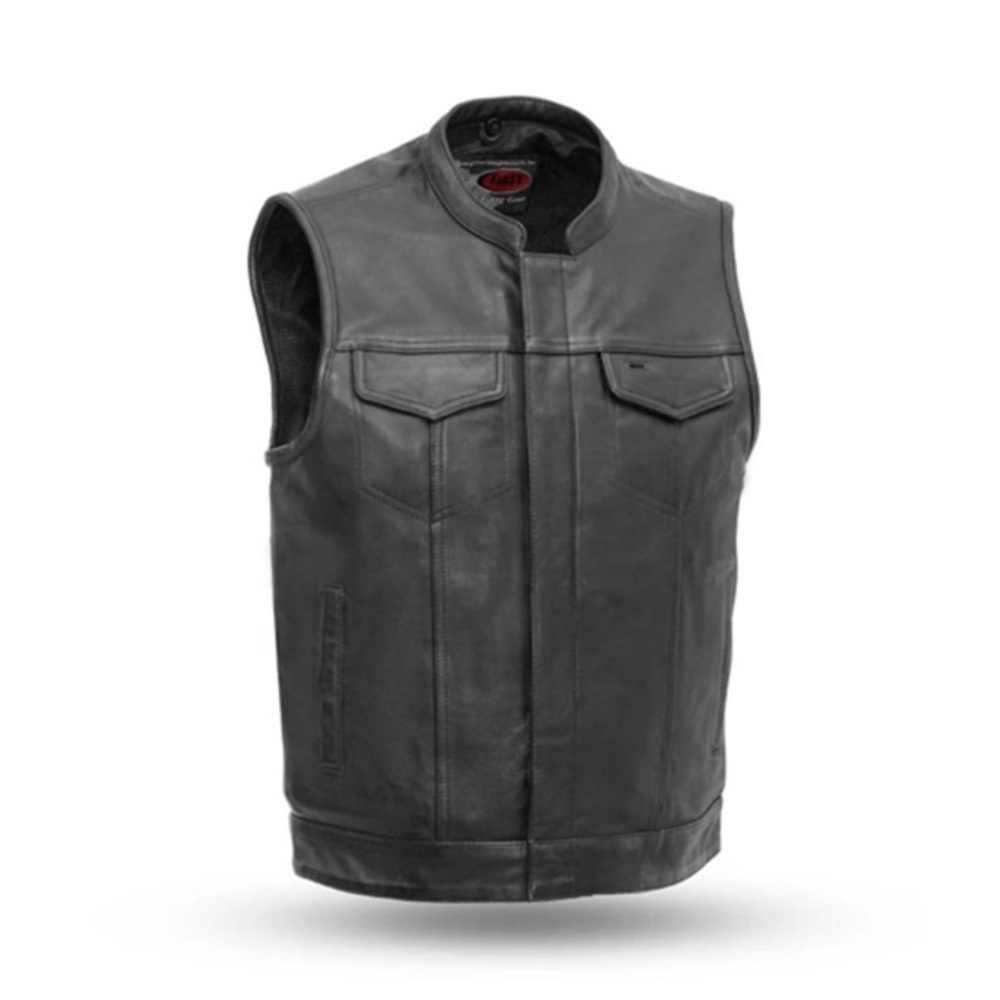 Men’s Premium Leather Motorcycle Club Vest First Classics Riding Gear XXL